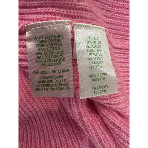 Lilly Pulitzer Carin Sweater Knit Pink Ombre Colorblock Eyelet Sleeves Size XL - Picture 11 of 13